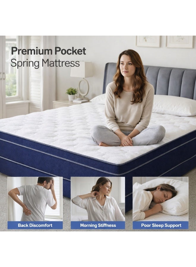 Rexal Home Sound Sleep Pocket Spring Mattress – 28 cm Thickness | Motion Isolation | Anti-Sag Support | Breathable Fabric | Antibacterial Protection | 7-Year Warranty | 180×210 cm - Image 4
